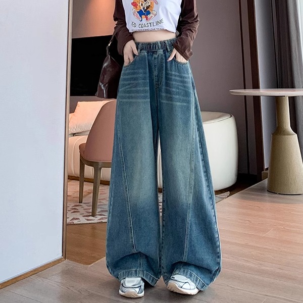 加大码时尚休闲垂感百搭牛仔裤女