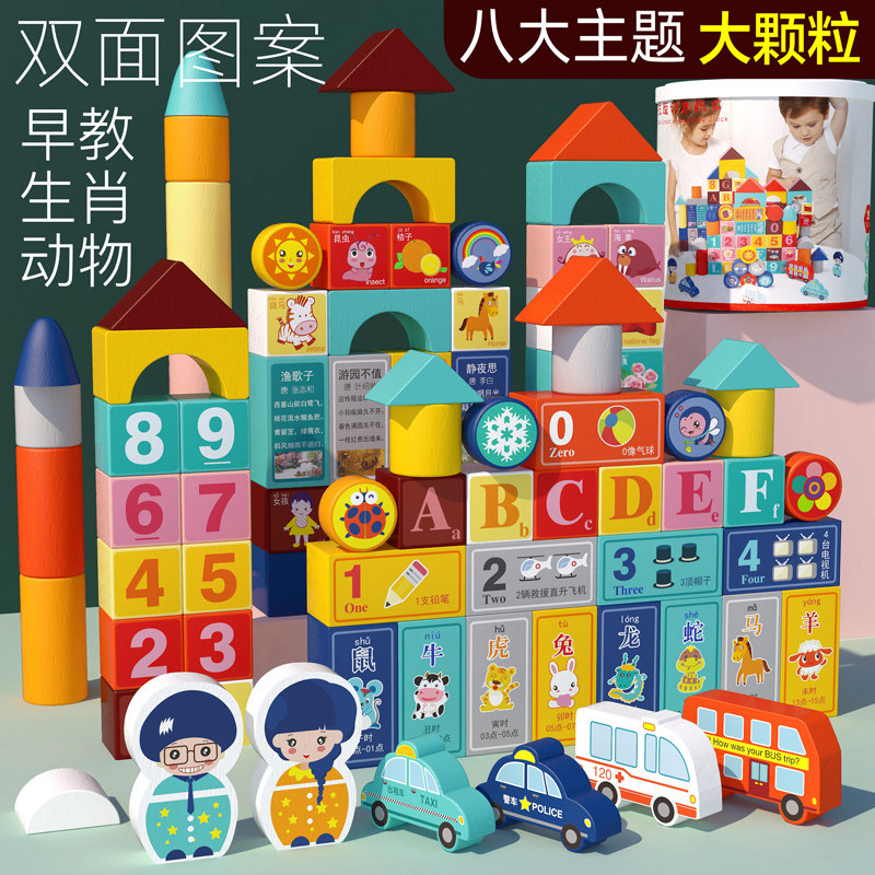 益智玩具积木儿童木头拼装数字宝宝大颗粒婴儿1一2岁3-6小孩早教使用感如何?