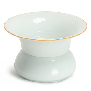 影青陶瓷茶漏茶滤精雕孔过滤孔茶隔泡茶茶叶滤茶器功夫茶具配件