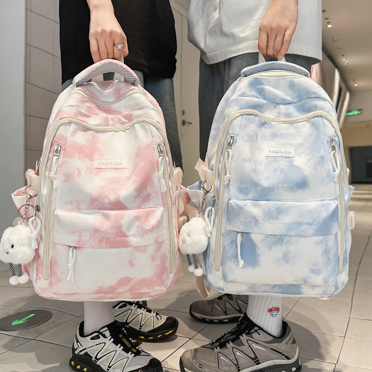 曼普森扎染高颜值大容量学生书包