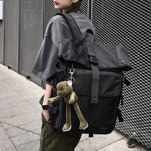 曼普森休闲校园男女纯色双肩包