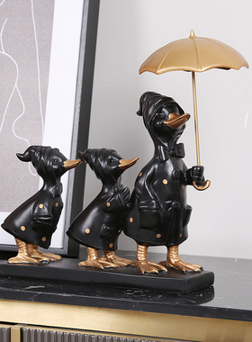 现代简约鸭子树脂摆装饰品