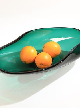 现代简约玻璃水果盘托盘家居样板间客厅餐桌创意干果糖果收纳摆件