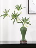 室内台面禅意梅瓶摆件茶室装 新中式 彷真马醉木绿植陶瓷花瓶套装 饰