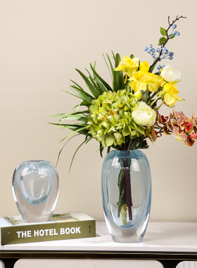 现代轻奢蓝色气泡艺术玻璃花瓶