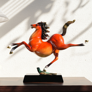 黄铜马摆件马踏飞燕马年客厅电视柜玄关书房酒柜装饰开业乔迁送礼