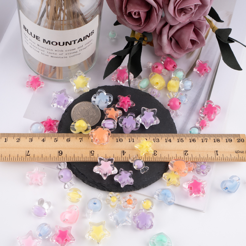 diy手工编织串珠手机链发绳材料散珠彩色珠中珠自制手链项链饰配