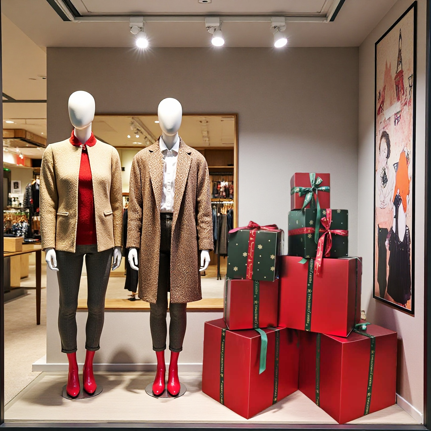 圣诞节日礼盒堆头装饰品用礼物盒摆件橱窗场景布置美陈空礼品盒子