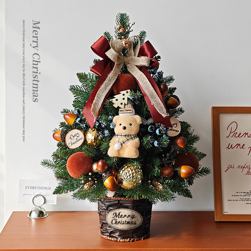 迷饰小型圣诞树迷你桌面摆件