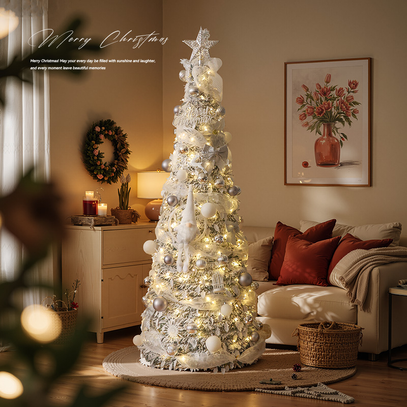 迷饰·可折叠白色植绒圣诞树摆件