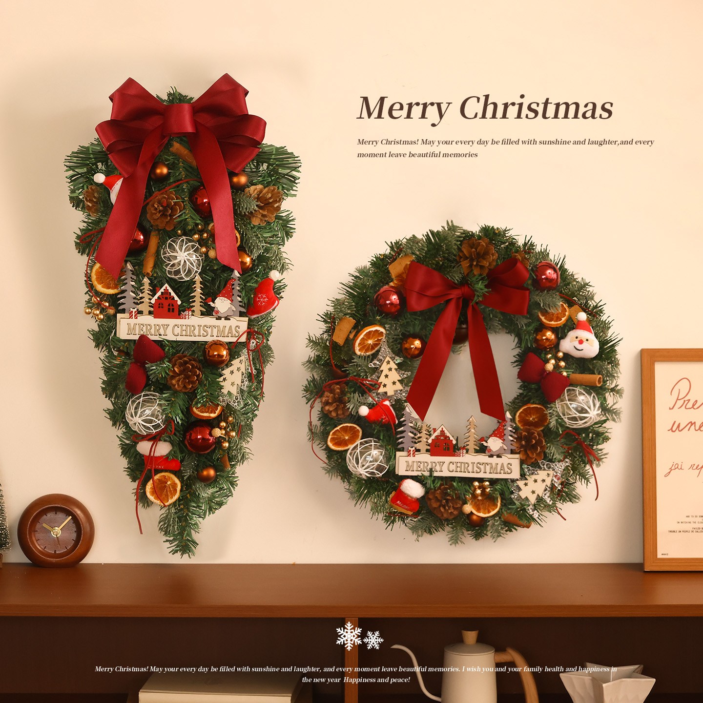 迷饰圣诞节装饰品PE混韩式花环