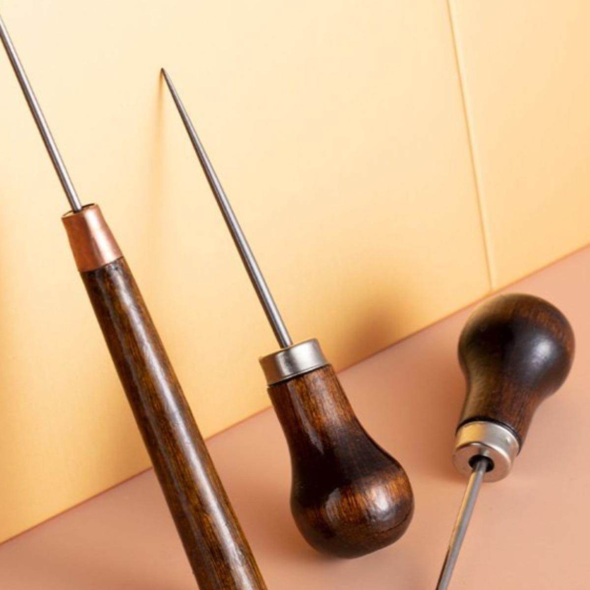 葫芦形实心全钢锥子针手工打孔修鞋补鞋直锥缝纫木柄锥子上鞋工具,居家布艺,针,淘宝优惠券,粉丝福利购,淘宝优惠卷