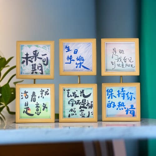 油画风小相框办公室卧室桌面立体桌面摆件装饰送朋友闺蜜生日礼物