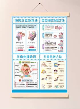 海姆立克急救法遮挡实木装饰画