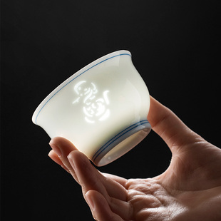 玲珑蛇年十二生肖单杯主人杯女士喝茶杯个人专用中式功夫茶具茶碗