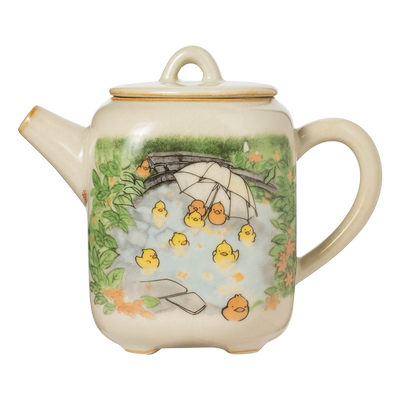 汝窑小黄鸭有方壶功夫茶具泡茶壶