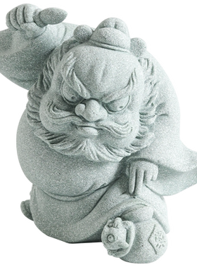 青砂石钟馗抓酒鬼茶宠摆件精品