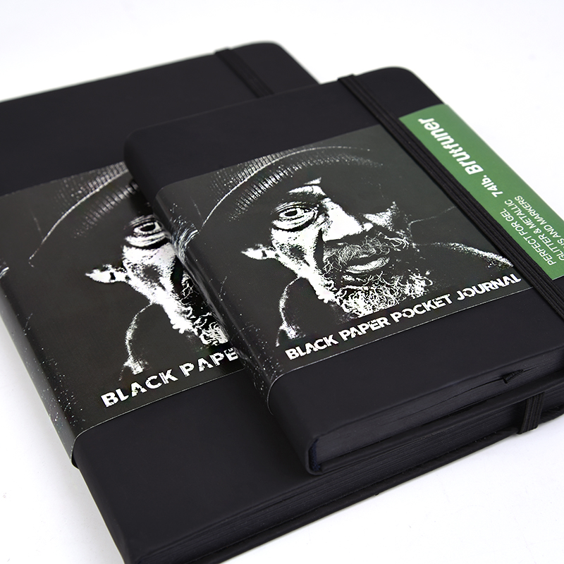 diy黑卡纸a5涂鸦金属彩铅笔记本