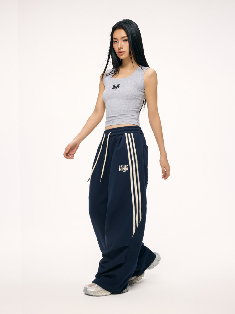 Unleash Your Vibe: HIPHOP NINJA Three-Stripe Loose Sweatpants - Product image 4