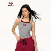 HIPHOP NINJA街舞潮牌美式 复古辣妹挂脖外穿吊带背心女爵士舞上衣