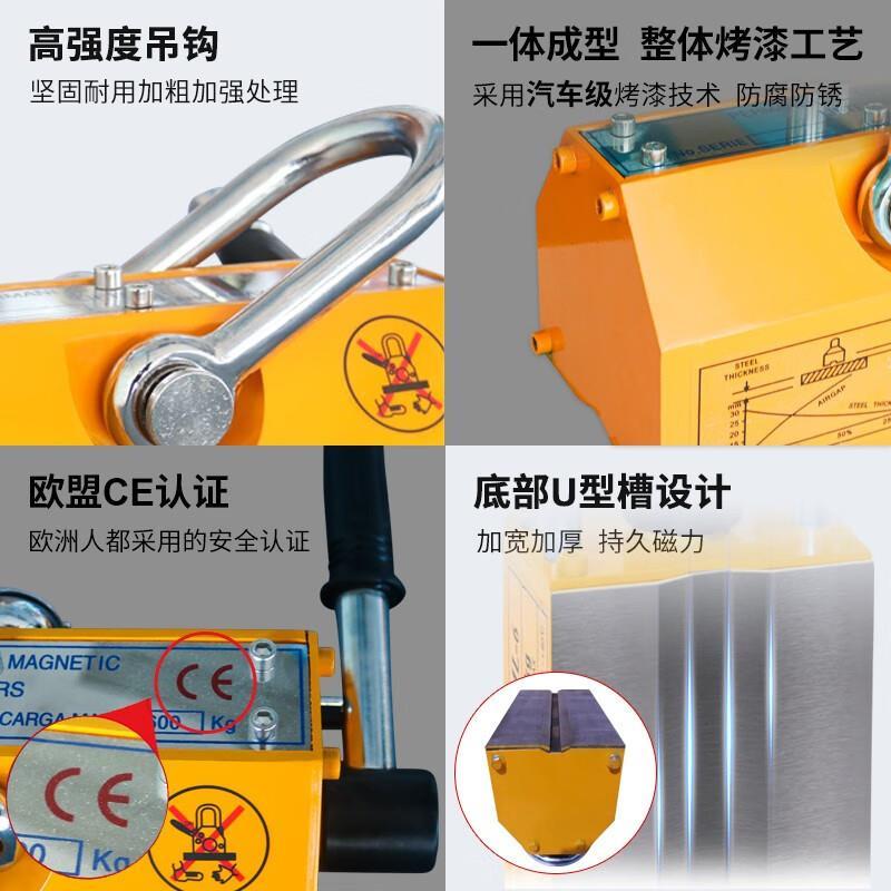 厂家直发永磁吸盘起重器圆钢钢板磁力吊具手动强永磁起重器工厂家