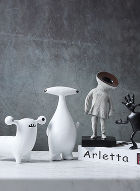 可爱卡通抽象树脂摆件家居样板间售楼处儿童房玄关书柜酒柜装饰品