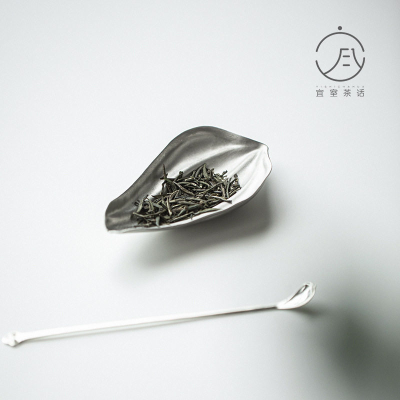 宜室茶话 禅意茶则手工锡莲花赏茶荷醒茶则茶匙 功夫茶具茶道配件图片