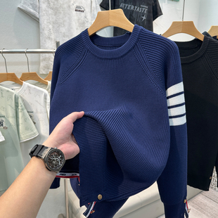 男士毛衣秋冬季加厚针织衫高端轻奢风上衣服tb美式休闲高级感线衣