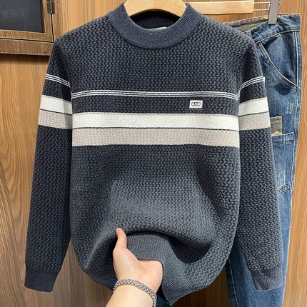 毛衣男款2024新款秋冬季打底衫加厚内搭针织衫衣服男装毛线衣外套