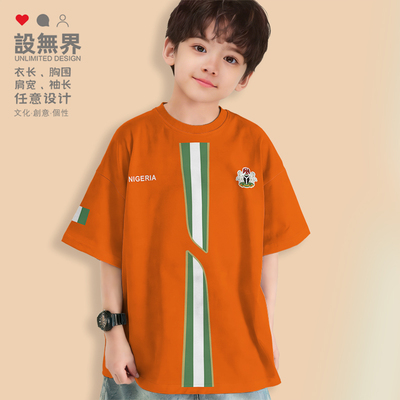 尼日利亚Nigeria国家徽章落肩T恤