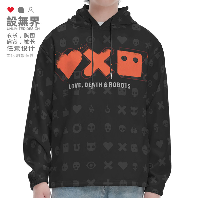 爱死亡和机器人动画周边连帽卫衣