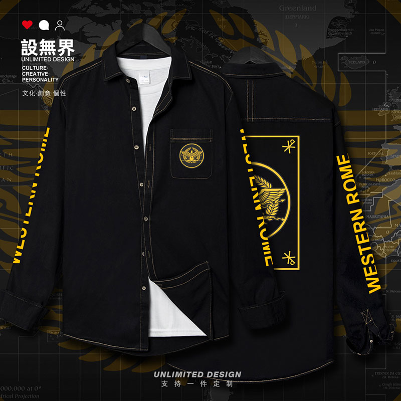 古西罗马帝国RomeEmpi牛仔衬衫