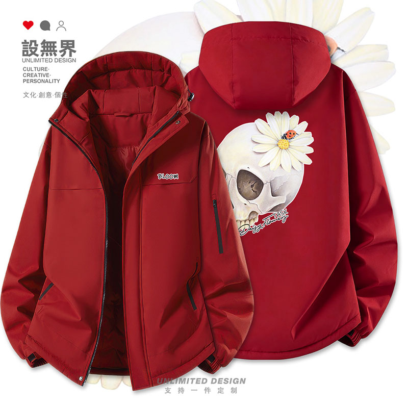 雏菊骷髅头Daisy Flower暗黑加厚棉服男女小清新日系外套设 无界