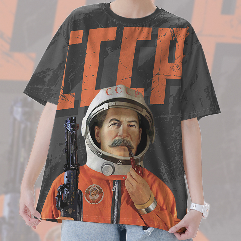 苏联CCCP宇航员斯大林苏速干T恤