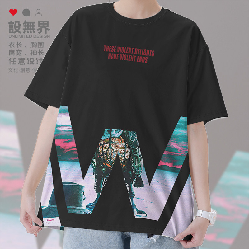 美剧西部世界WESTWORLD海报速干T恤男女科幻机器人潮衣服设 无界