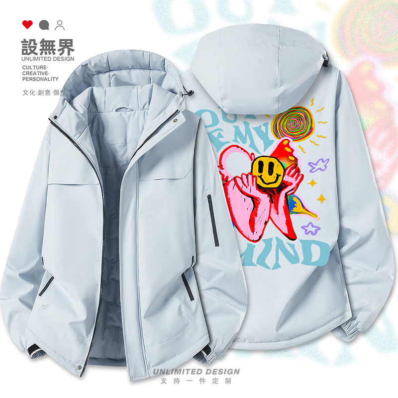 蝴蝶精灵仙子蜡笔涂鸦ins风甜酷小清新加厚棉服男女外套潮设 无界