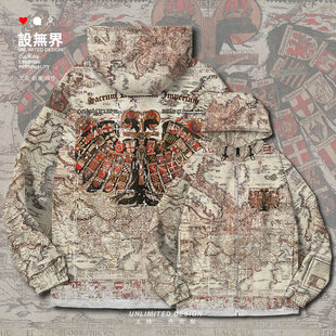 神圣罗马帝国双头鹰德意志神罗地图连帽夹克男女棉服外套设 无界