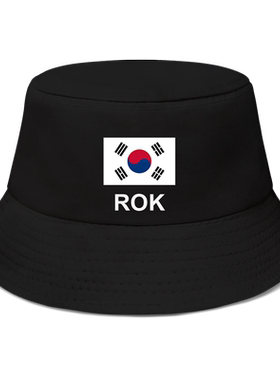 韩国South Korea国家帽子渔夫帽遮阳帽男女学生防晒钓鱼帽设 无界