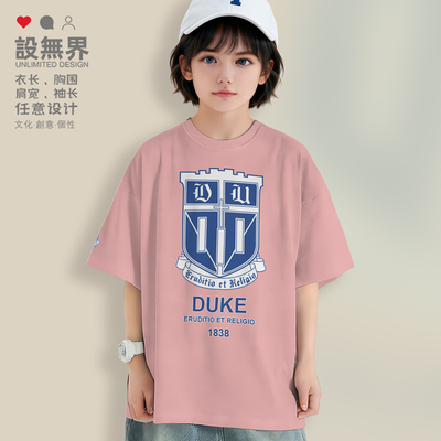 杜克大学BLUEDEVIL名校落肩T恤