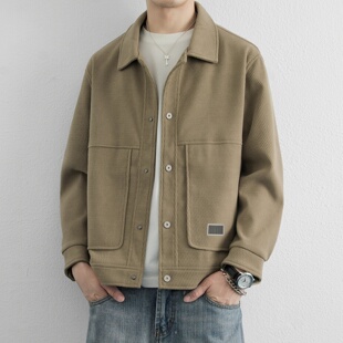 轻熟风翻领夹克外套男春秋季2026新款潮牌高端日系复古灯芯绒上衣