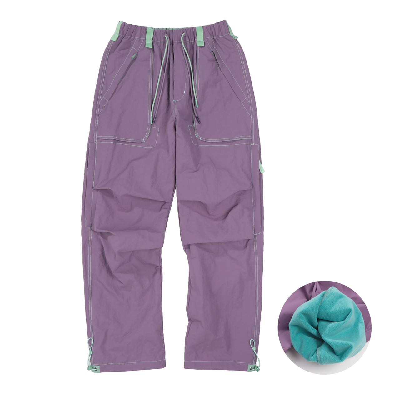 户外褶皱哈苏线工装裤加绒登山裤