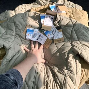 出口整单！穿搭神器！古着系菱形衍缝保暖棉衣日系叠穿棉服外套潮