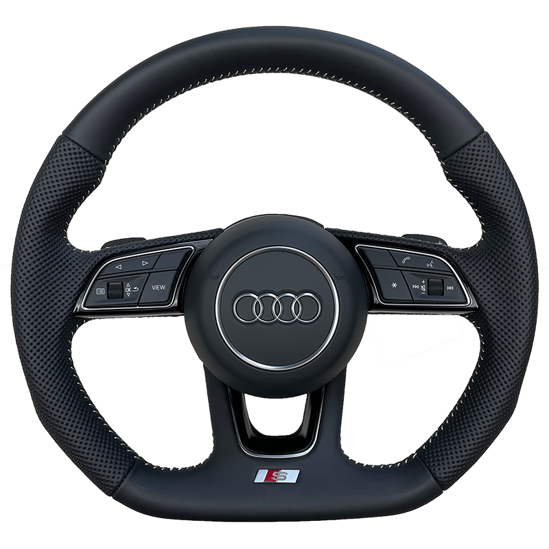 Suitable for Audi A4L A6L Q5 modified multi -function keys, motion leather punching flat steering wheel assembly