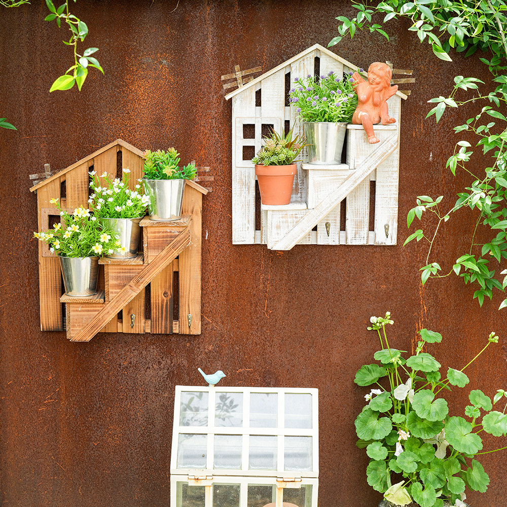 户外实木阳台庭院壁挂式花架花盆田园花园家居墙面置物植物角装饰,家居饰品,户外/庭院摆件,淘宝优惠券,粉丝福利购,淘宝优惠卷