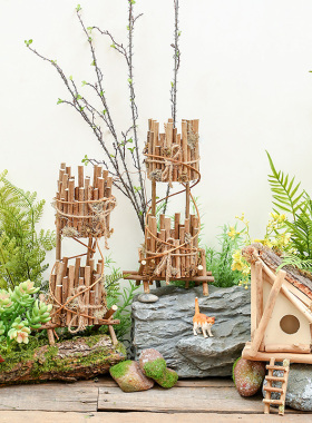 幼儿园户外户外摆件花觅木质