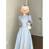 XZY 大衣 收腰风衣外套女25年早秋通勤气质长款 微胖法式 复古长袖