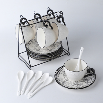 欧式轻奢陶瓷咖啡杯碟套装