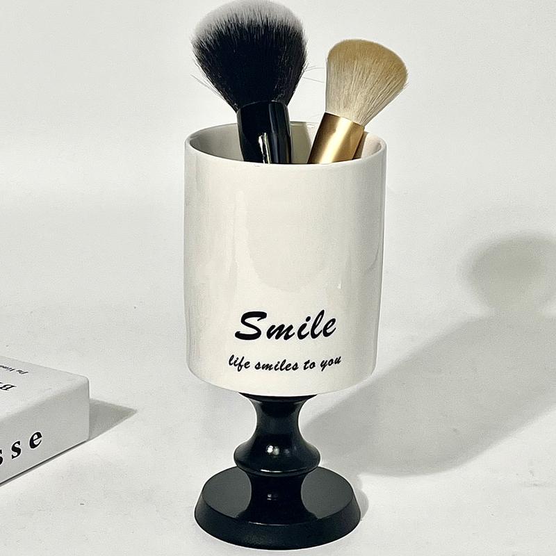 高颜值化妆刷收纳筒梳妆台桌面化妆品口红收纳罐眉笔多功能收纳杯