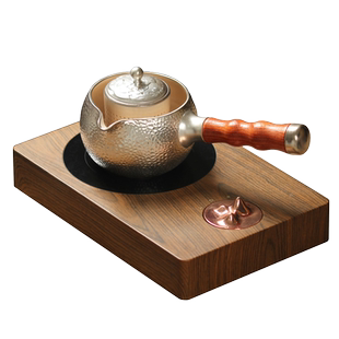 慕砚日式鎏纯银侧把煮茶壶家用温茶陶瓷烧水壶三界电陶炉煮茶器