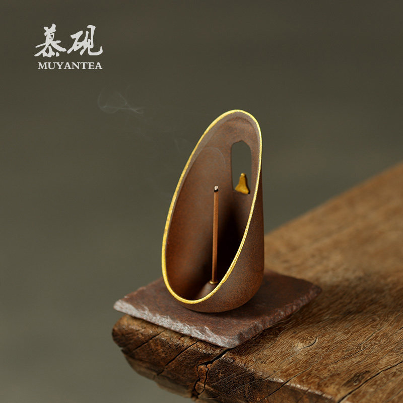 慕砚手作敦煌无相香插香座侘寂风陶瓷禅意茶道沉檀香炉创意薰香皿